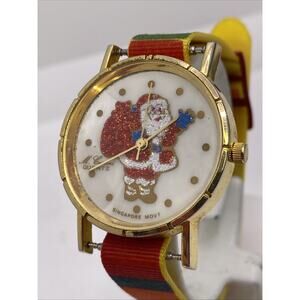 Vintage Holiday Christmas Womens Quartz Fashion Watch Works New Battery!